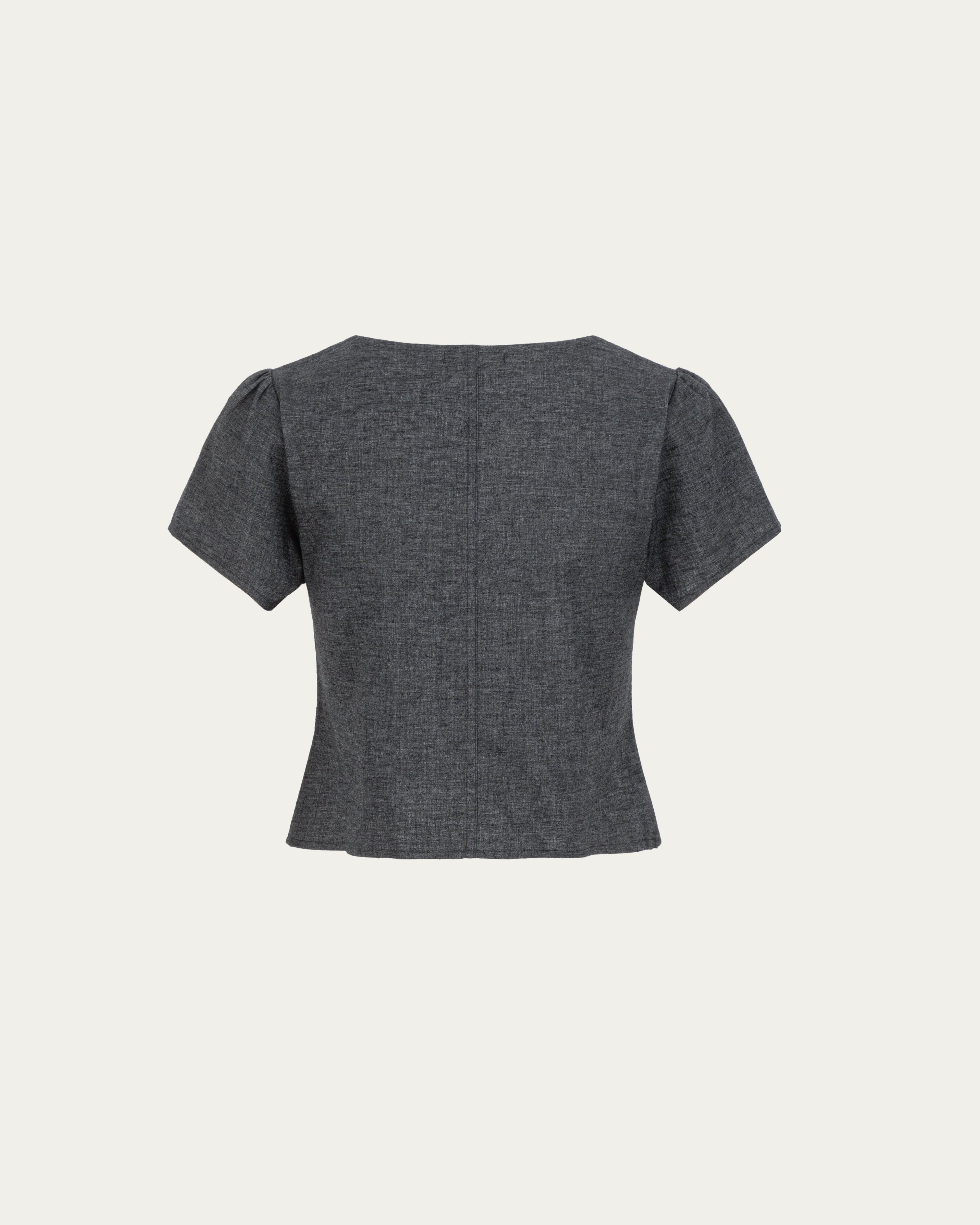 Juana Hemp Blend Button Front Top